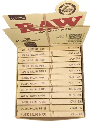 RAW – Connoisseur King Size Slim – Rolling Papers + Tips Complete Box