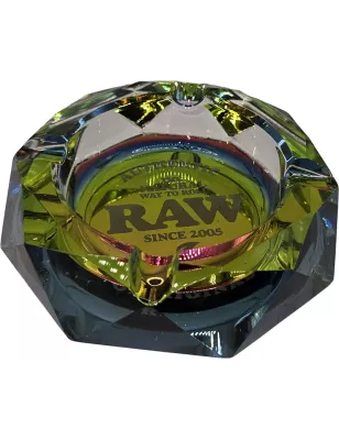 RAW – Prism Glass Ashtray Rainbow