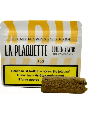 La Plaquette – Golden Static Hash 37 % CBD Static Sift suisse 3.5 gr