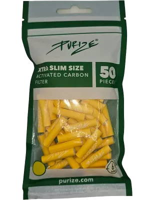 Purize Xtra Slim 6 mm Charbon Actif – 50 pièces yellow jaune