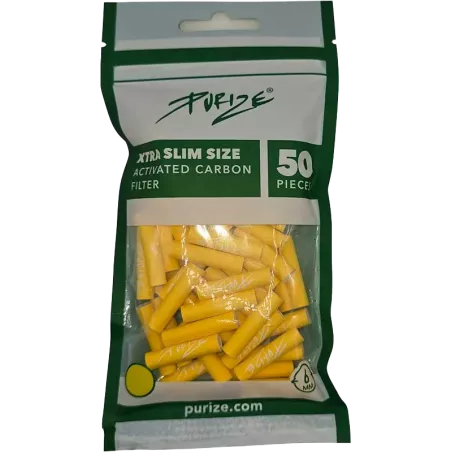 Purize Xtra Slim 6 mm Aktivkohlefilter – 50 Stück