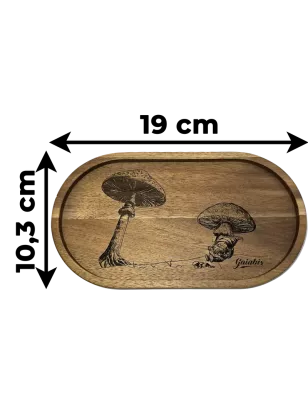 Gaiabis – Graviertes Holztablett Pilze