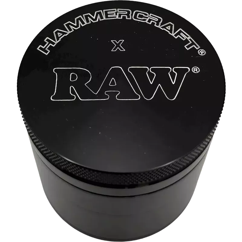 HAMMERCRAFT X RAW – Aluminium Grinder S Black 4parts 50mm