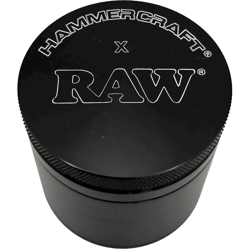 HAMMERCRAFT X RAW – Aluminium Grinder S Black 4parts 50mm