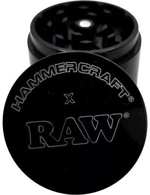 HAMMERCRAFT X RAW – Aluminium Grinder S Black 4parts 50mm