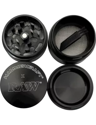 HAMMERCRAFT X RAW – Aluminium Grinder S Black 4parts 50mm