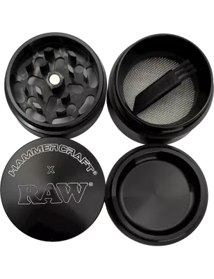 HAMMERCRAFT X RAW – Grinder in alluminio S Black 4parti 50mm