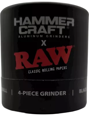 HAMMERCRAFT X RAW – Aluminium Grinder S Black 4parts 50mm