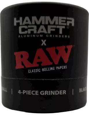 HAMMERCRAFT X RAW – Aluminium Grinder S Black 4parts 50mm