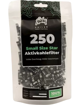 Kailar – Small Size Star Aktivkohlefilter Schwarzes Papier 250