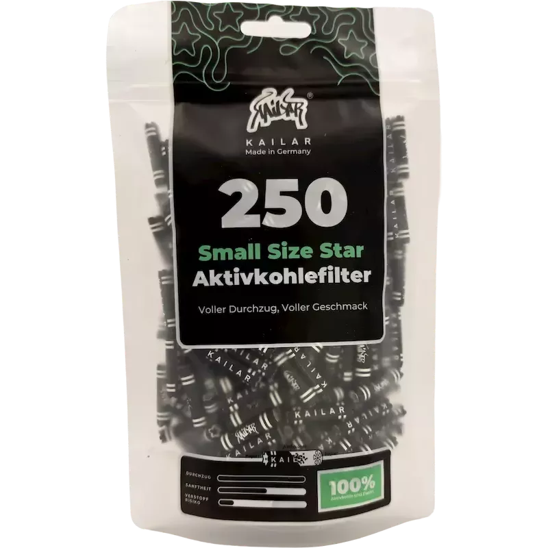 Kailar – Small Size Star Activated Carbon Paper Filters Black 250