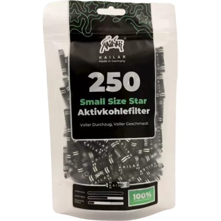 Kailar – Small Size Star Aktivkohlefilter Schwarzes Papier 250