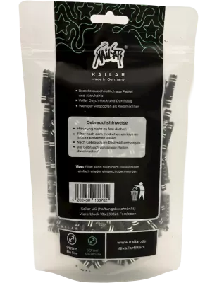 Kailar – Small Size Star Aktivkohlefilter Schwarzes Papier 250