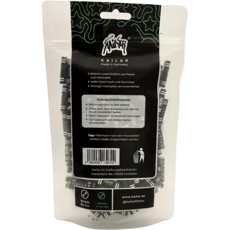 Kailar – Small Size Star Aktivkohlefilter Schwarzes Papier 250