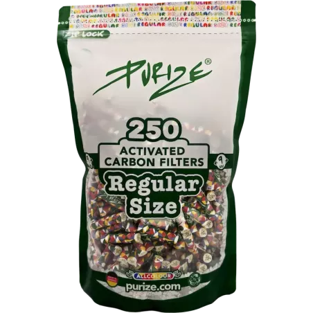 PURIZE – Regular Size Filtres Charbon Actif 9 mm 250 All Colors