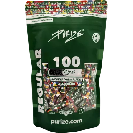 PURIZE – Filtres charbon actif Regular Size 9 mm 100 All Colors