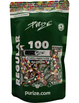 PURIZE – Filtres charbon actif Regular Size 9 mm 100 All Colors