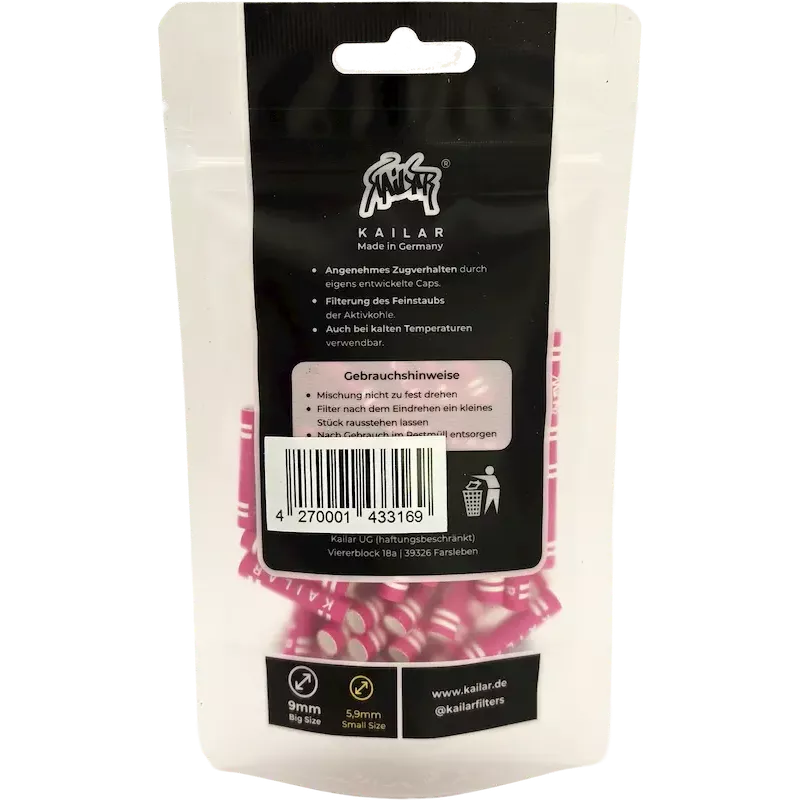 Kailar – Cellulose Aktivkohlefilter Slim 5.9 mm 65 Rose