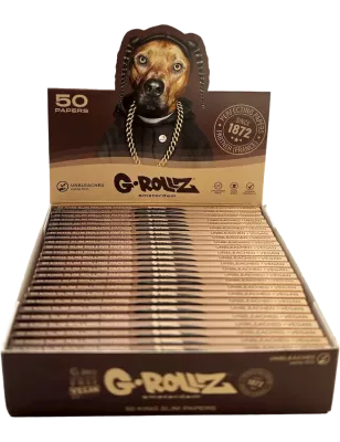 G-Rollz – Pets Rock Rap Unbleached King Size Slim Komplette Box mit 25 Booklets