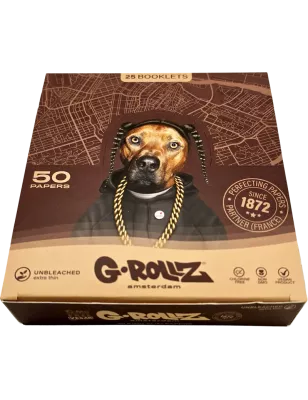 G-Rollz – Pets Rock Rap Unbleached King Size Slim Box complète de 25 booklets