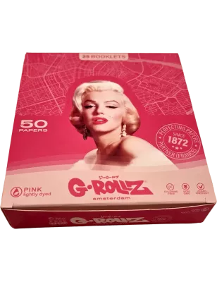 G-Rollz – Fabulous Face Pink King Size Slim Papers Box 25 Booklets