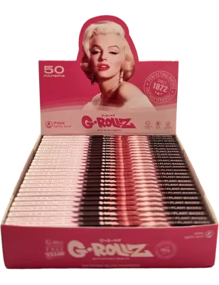 G-Rollz – Fabulous Face Pink King Size Slim Papers Box 25 Booklets