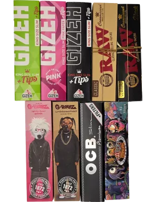 Pack découverte feuilles à rouler King Size Slim + Tips – 9 références