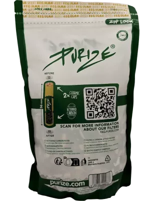 PURIZE – Regular Size Filtres Charbon Actif 9 mm 250 pièces Organic