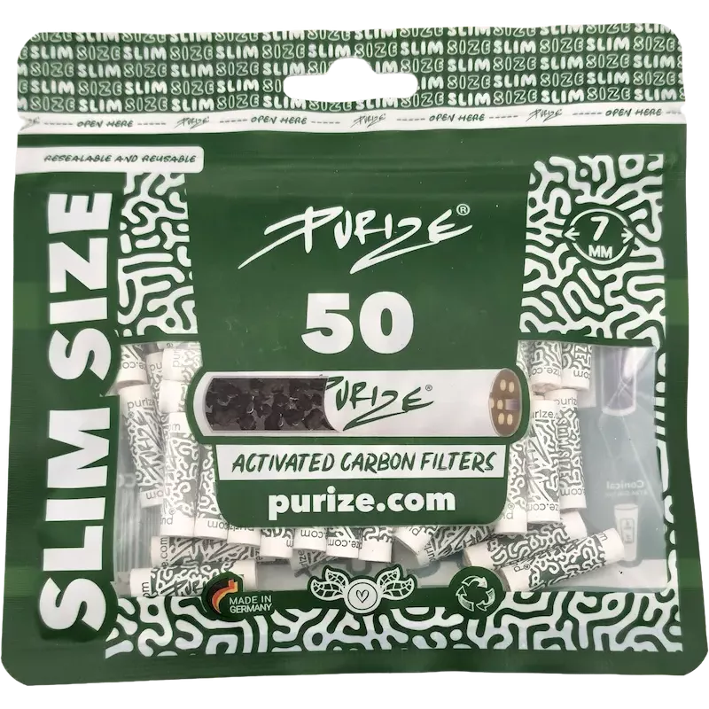 PURIZE – Aktivkohlefilter Slim Size 7 mm 50