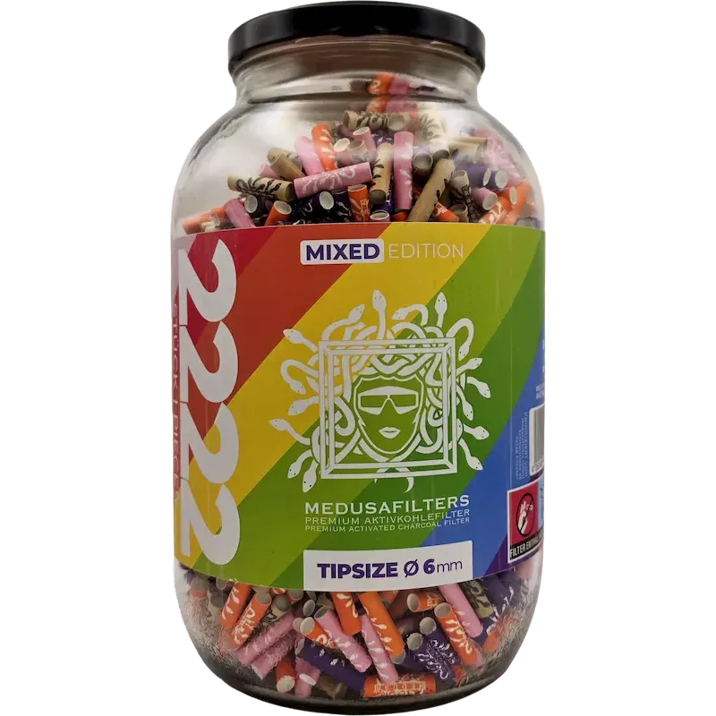 MedusaFilters – Filtres Charbon Actif Mixed Rainbow 6 mm (2222 pièces)