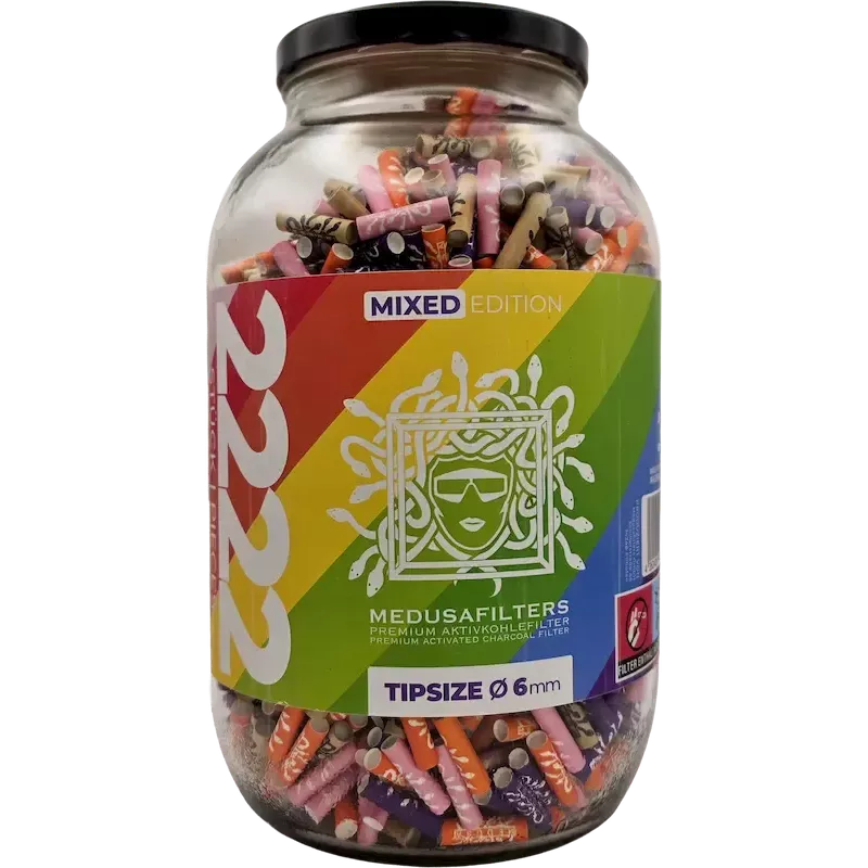 MedusaFilters – Filtri a carbone attivo Mixed Rainbow 6 mm (2222 pezzi)