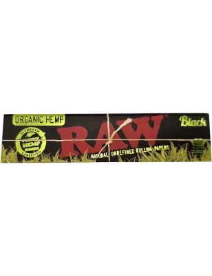 RAW – Black Organic Hemp Feuilles à rouler Kingsize Slim 32 feuilles