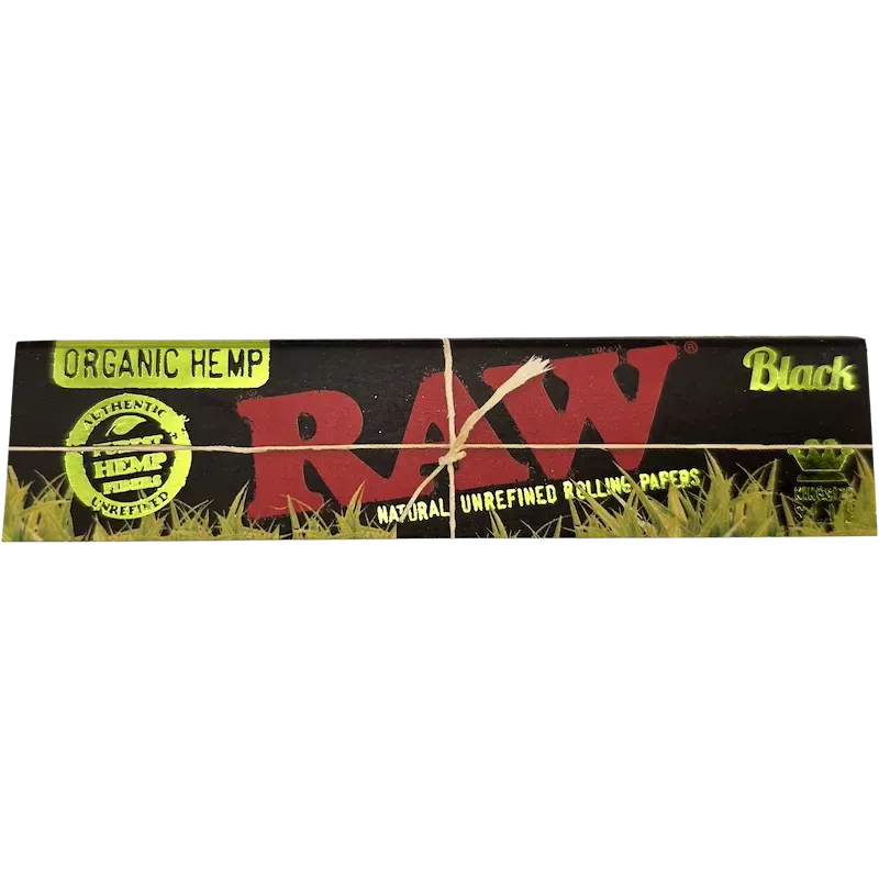 RAW – Black Organic Hemp Feuilles à rouler Kingsize Slim 32 feuilles