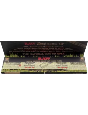 RAW – Black Organic Hemp Kingsize Slim rolling papers 32 leaves