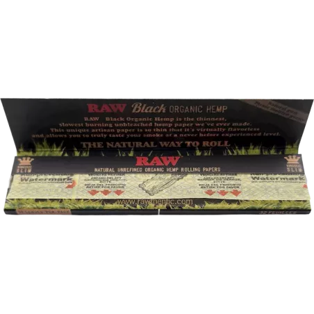 RAW – Black Organic Hemp Kingsize Slim Box 50 Packungen