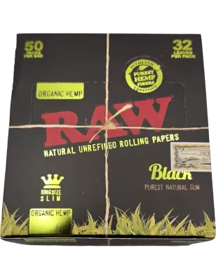 RAW – Black Organic Hemp Kingsize Slim Box 50 Packungen