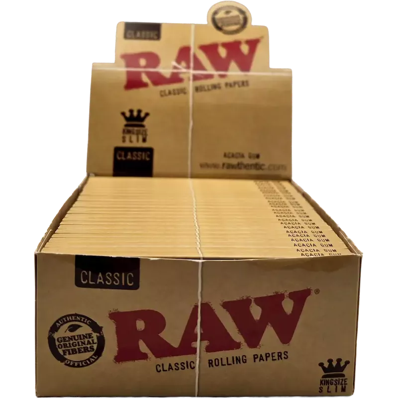 RAW – Classic Kingsize Slim Feuilles à rouler Box 50 paquets