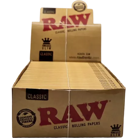 RAW – Classic Kingsize Slim Feuilles à rouler Box 50 paquets