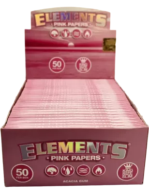 Elements – Pink King Size Slim Blättchen Box 50 x 32 pcs