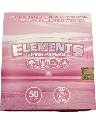 Elements – Pink King Size Slim Feuilles Box 50 x 32 pcs