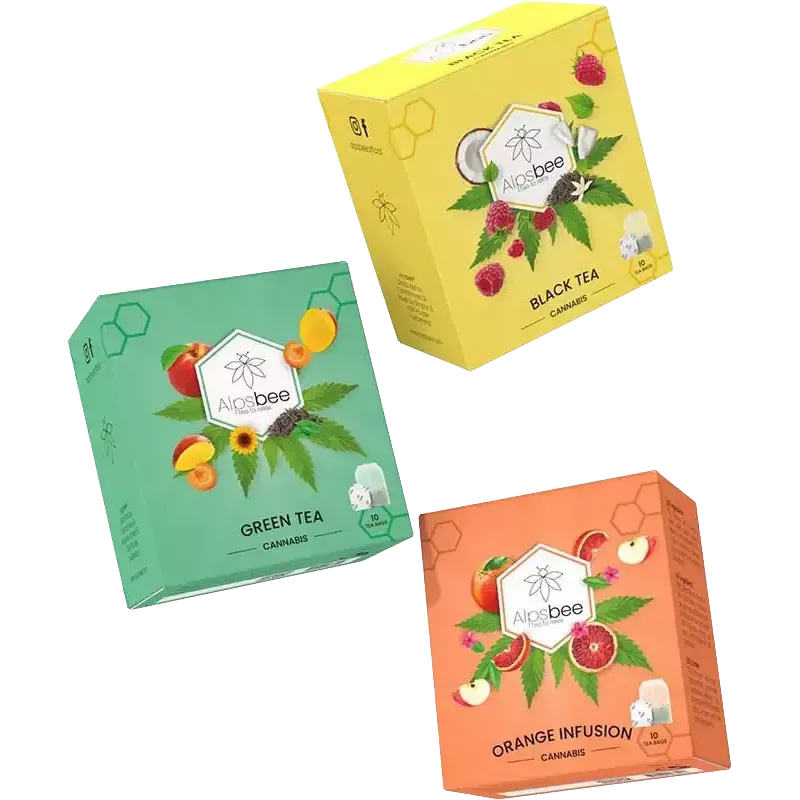 Alpsbee – Cannabis Tea Collection Gift Set, 3 Varieties