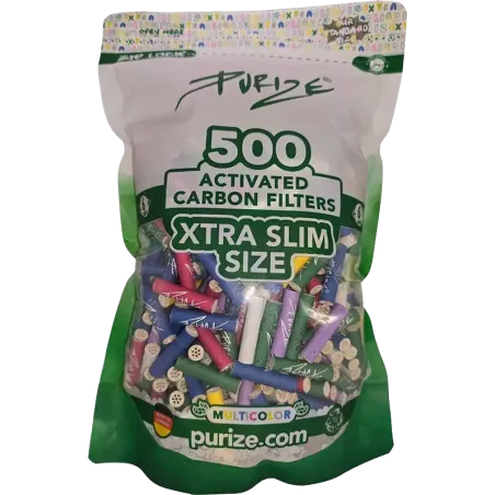 Purize – Xtra Slim Aktivkohlefilter Multicolor (500 Stück)