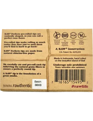 RAW – Perfecto Pre-Rolled Cone Tips 21 pcs