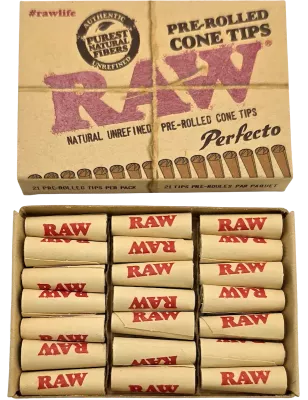 RAW – Perfecto Pre-Rolled Cone Tips 21 pcs