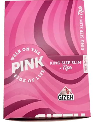 Gizeh – All Pink King Size Slim + Tips Rose Extra Fine Display 26 pcs