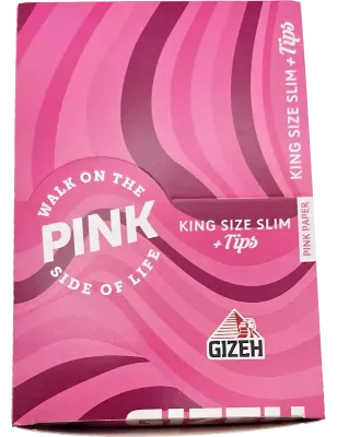 Gizeh – All Pink King Size Slim + Pink Extra Fine Tips Display 26 pcs