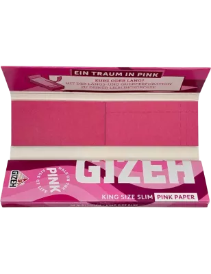 Gizeh – All Pink King Size Slim + Tips Rosa Extra Fine