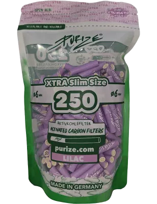 Purize – Xtra Slim Aktivkohlefilter 250 Stück Bunt Gemischt
