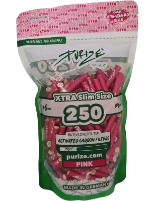 Purize – Xtra Slim Aktivkohlefilter 250 Stück Bunt Gemischt
