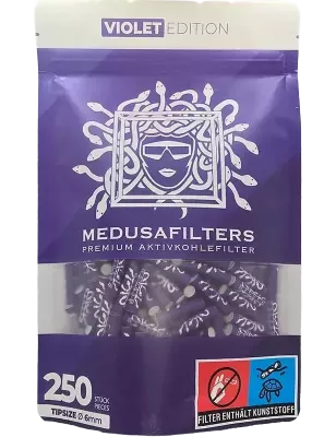 Medusafilters – Filtres Charbon Actif 6 mm (250 pièces) Violet
